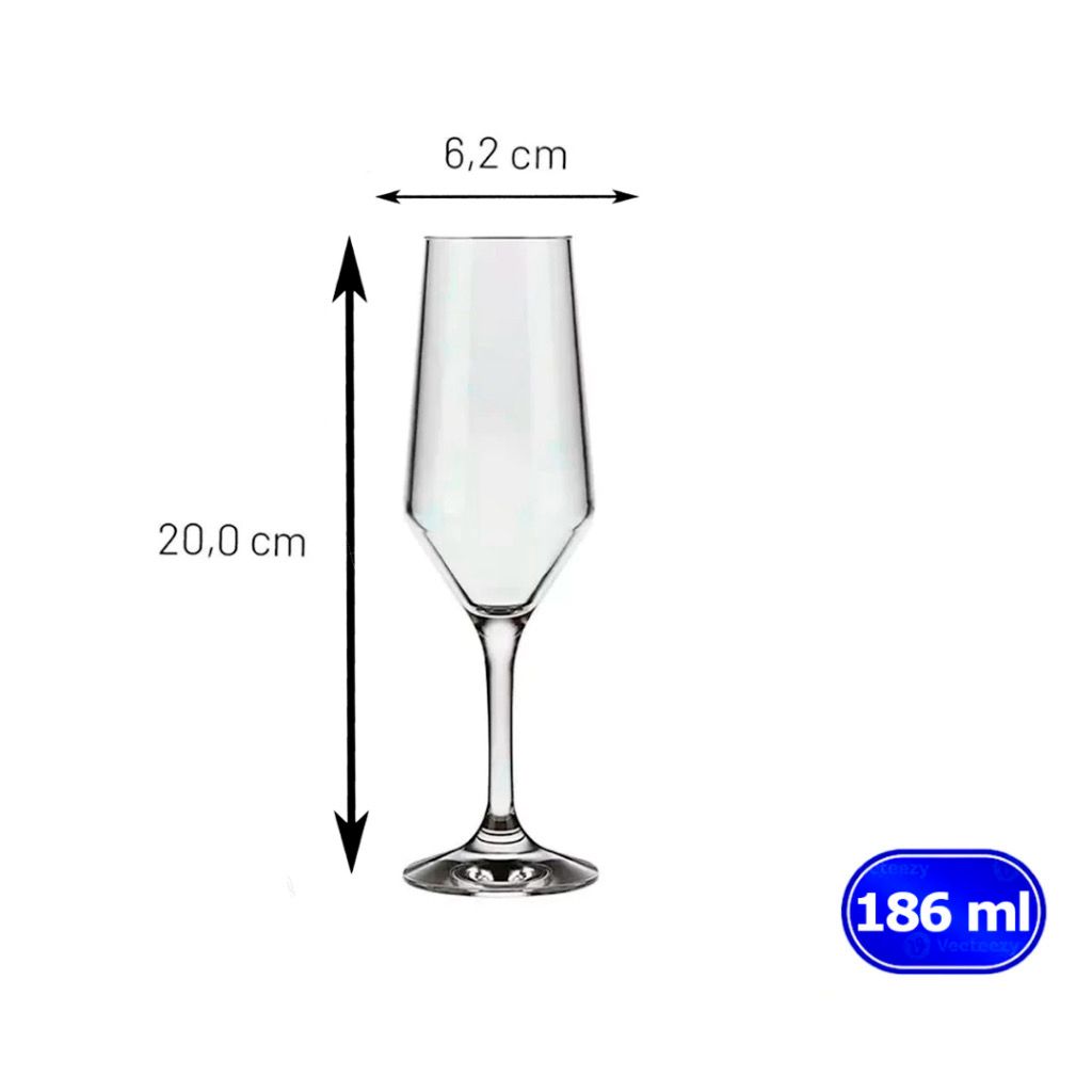 TAÇA DE VIDRO LISA TRANSPARENTE