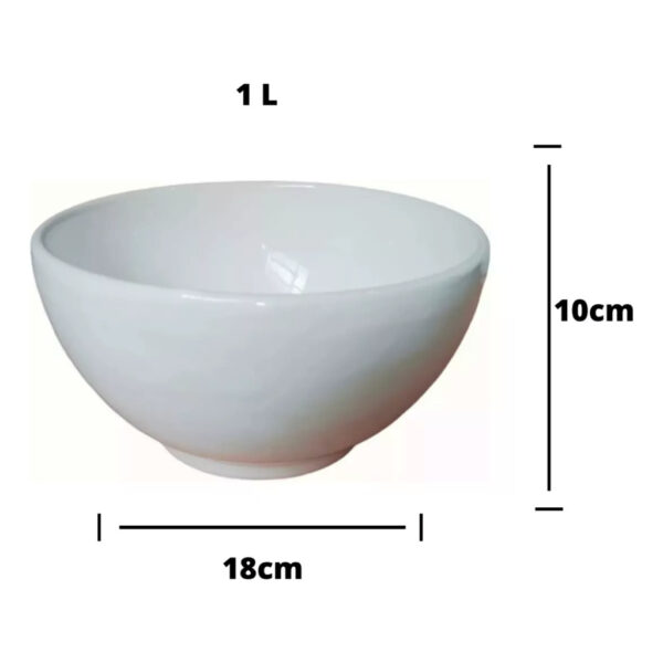 TIGELA DE LOUÇA BRANCA 18CM