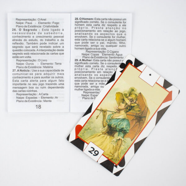 Baralho Tarot Magia Cigana Vermelho 36 Cartas com Manual - Imagem 2