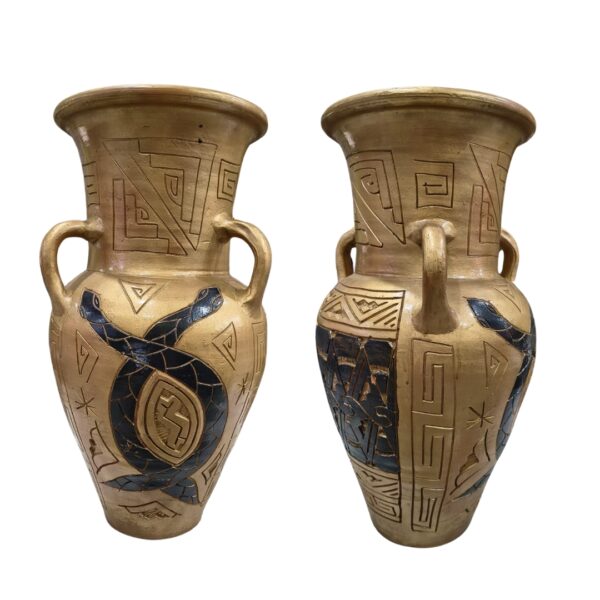 VASO MARAJOARA DOURADO C/ COBRA - 3 ALÇAS
