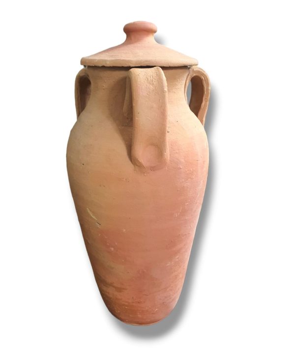 Vaso 3 alças barro cru - 40 cm