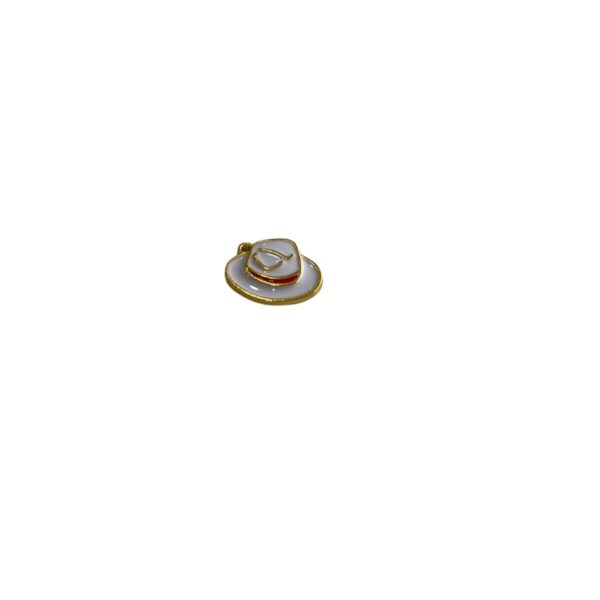 PINGENTE CHAPÉU ZÉ PILINTRA RESINADO - AÇO E DOURADO 2CM - Imagem 2
