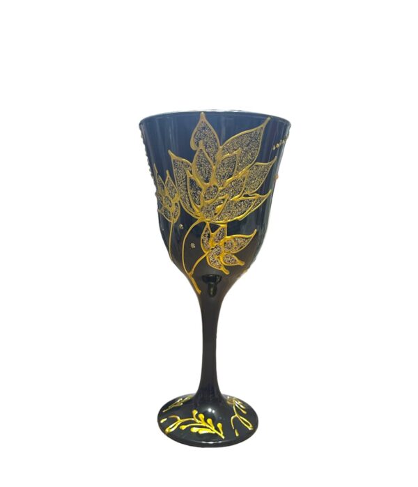 TAÇA DECORADA - PRETO E DOURADO - Image 3