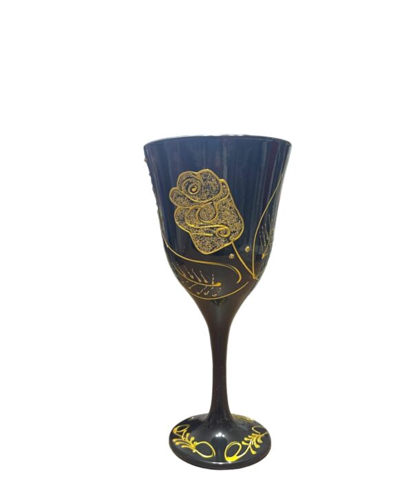 TAÇA DECORADA - PRETO E DOURADO - Image 2