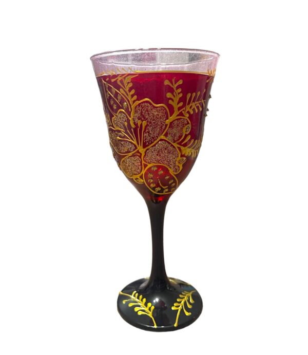 TAÇA DECORADA - PRETO/VERMELHO E DOURADO - Image 4