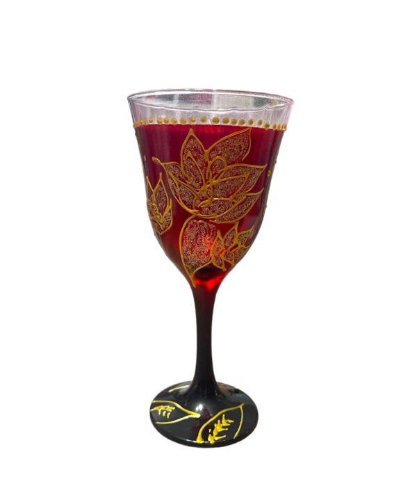 TAÇA DECORADA - PRETO/VERMELHO E DOURADO - Image 5