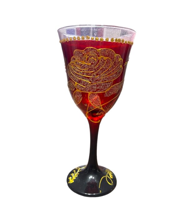 TAÇA DECORADA - PRETO/VERMELHO E DOURADO - Image 3