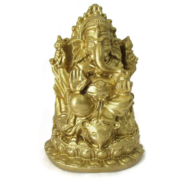 Ganesha Dourado no Trono 13cm