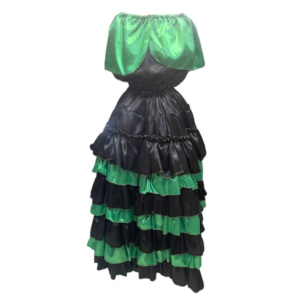 CONJUNTO CETIM 7 BABADOS PRETO E VERDE