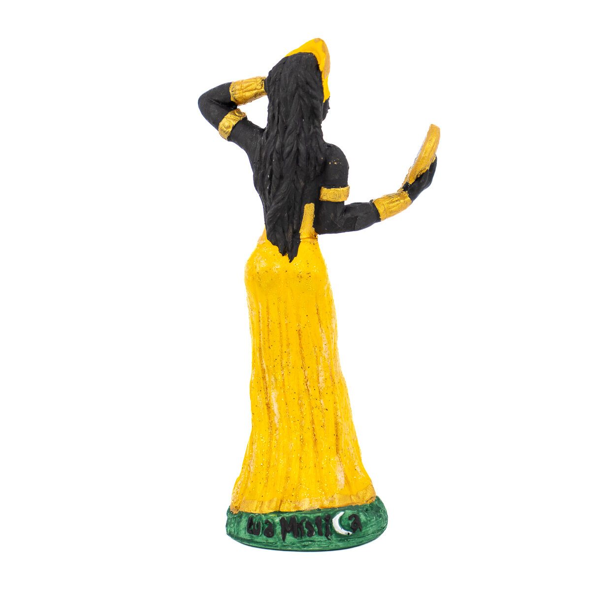 Escultura Orixá Oxum Amarela 13,50 cm em Resina - Imagem 3