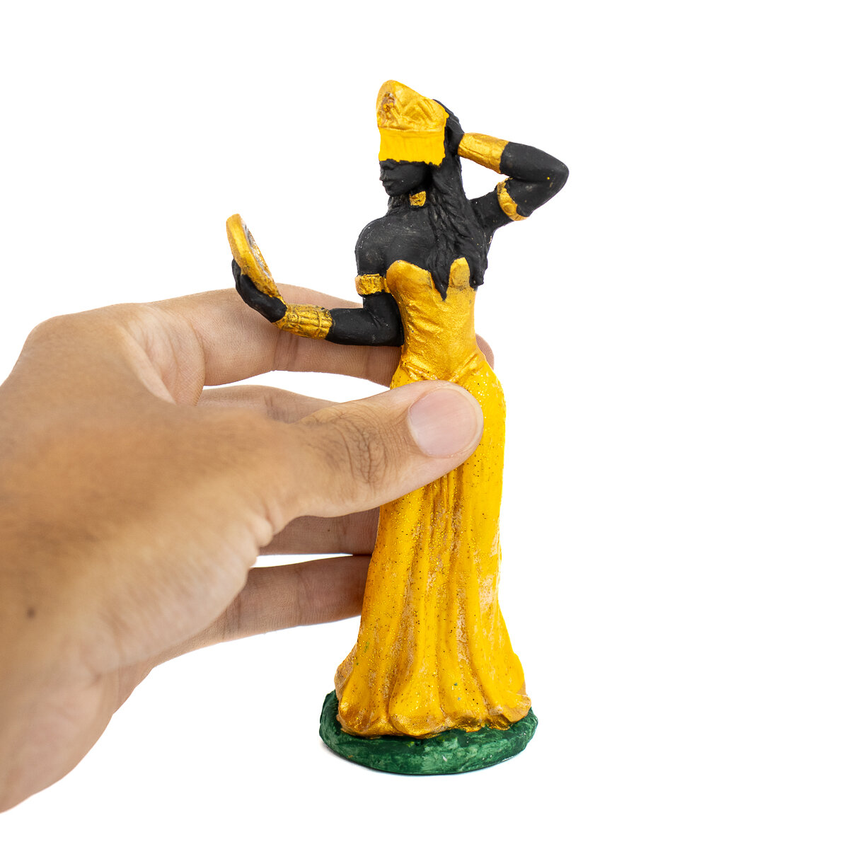 Escultura Orixá Oxum Amarela 13,50 cm em Resina - Imagem 5