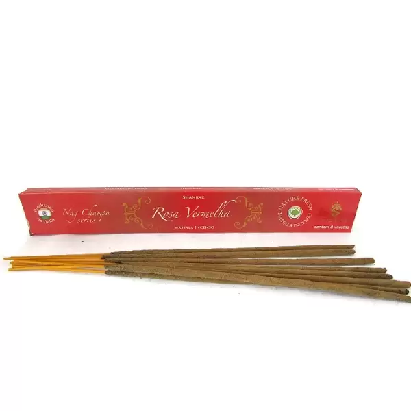 Incenso Nag Champa Rosa Vermelha de Massala Shankar