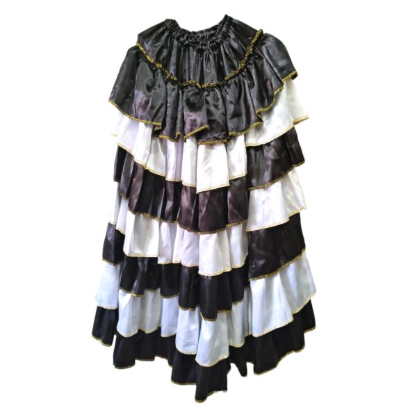 SÓ SAIA CETIM 7 BABADOS- PRETO E BRANCO