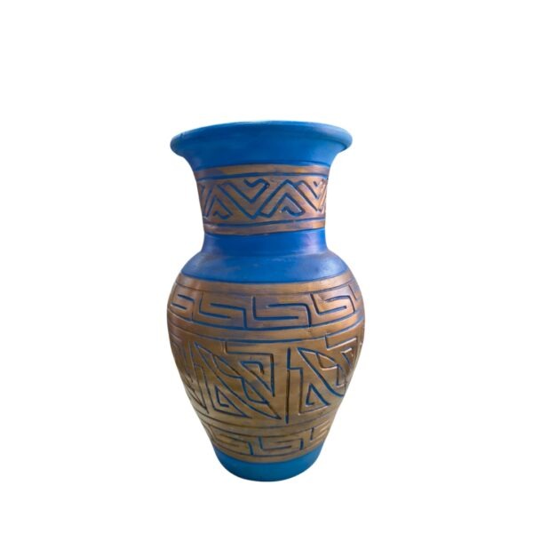 POTE MARAJOARA AZUL E DOURADO 40CM - Imagem 2