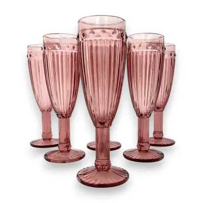 TAÇA FLUTE PARA CHAMPANHE COR MARSALA 185ML UNIDADE - Imagem 2