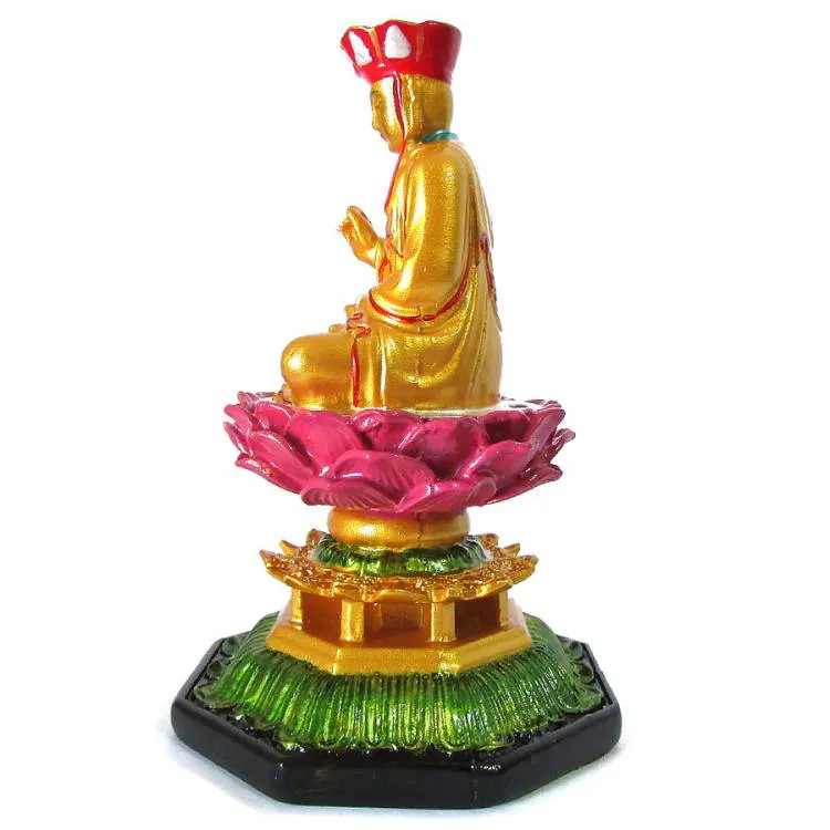 Estátua Buda Dourado na Flor de Lótus 14cm - Imagem 2