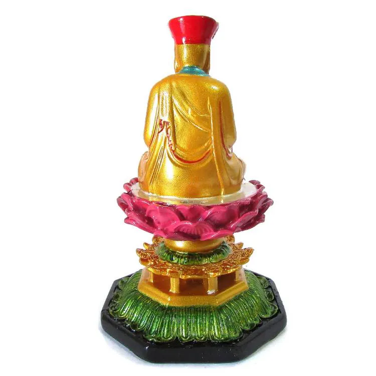 Estátua Buda Dourado na Flor de Lótus 14cm - Imagem 3