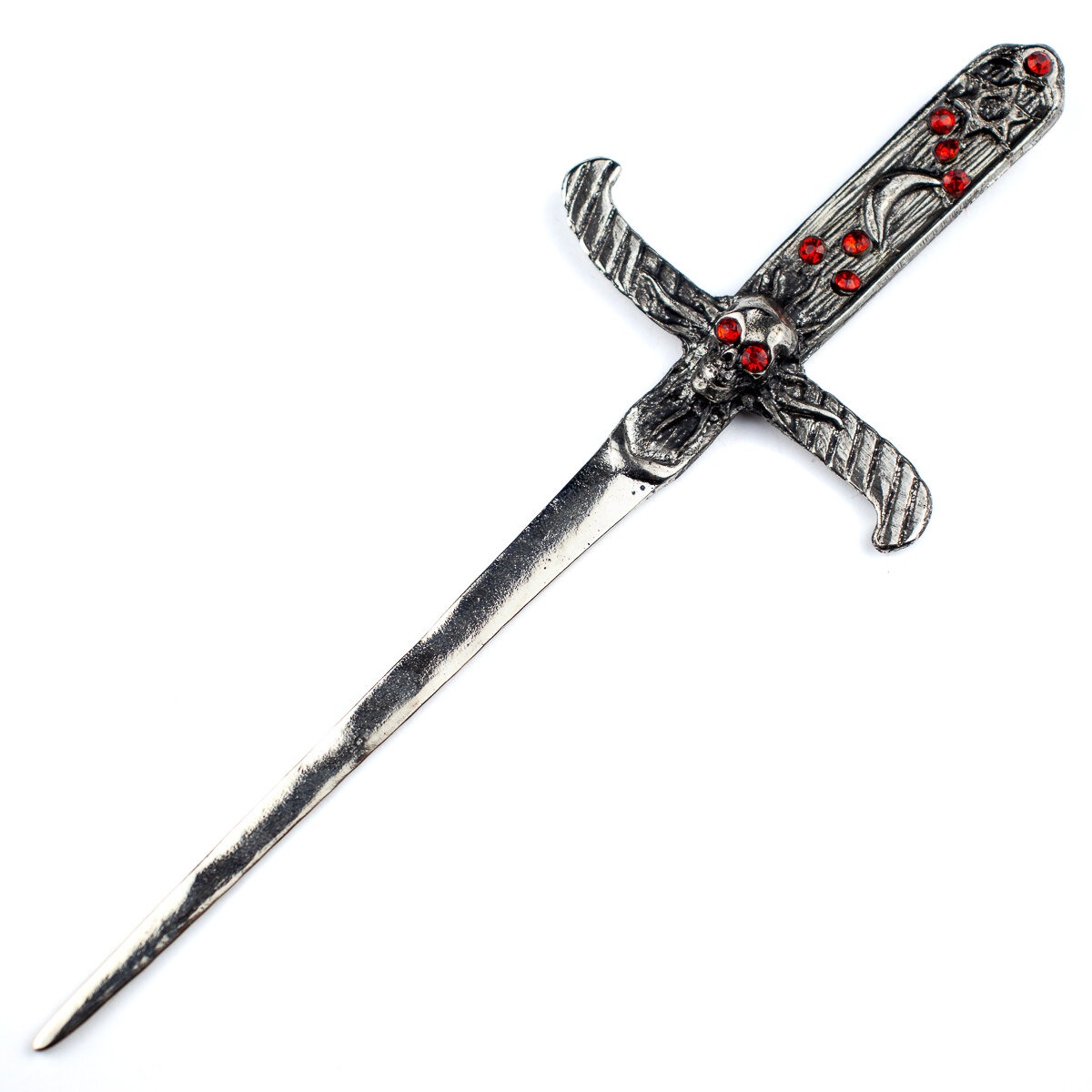 Punhal Crânio em Metal Prateado